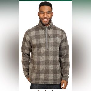 The North Face Mens Novelty Gordon Lyons 1/4 Zip Moon Mist Grey Grizzly Print